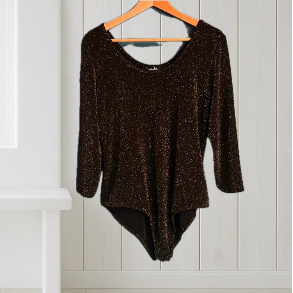 Simply Be Metallic Bodysuit NWT